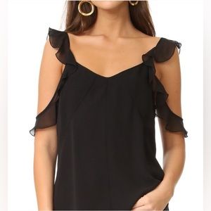 Elizabeth & James Cheryl Ruffle Cold Shoulder Blouse